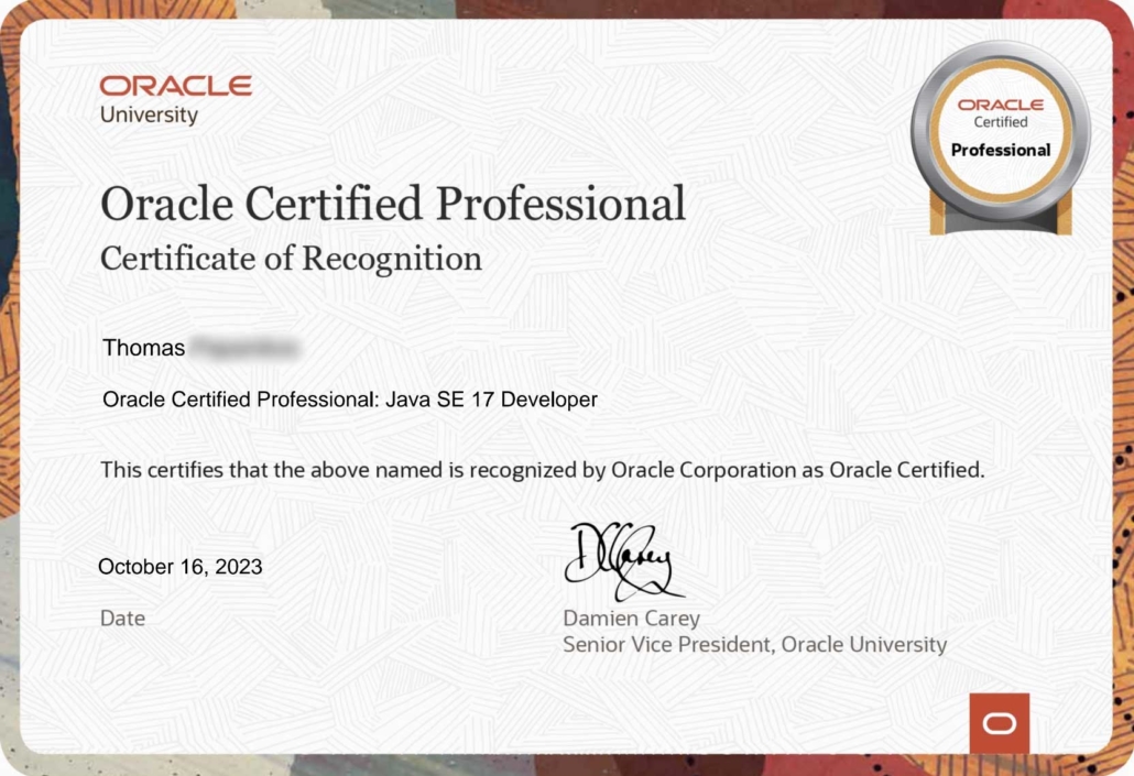 zertifizierter Java Entwickler